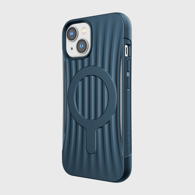 Raptic X-Doria Clutch Built Case iPhone 14 dėklas su MagSafe galiniu dangteliu mėlynos spalvos