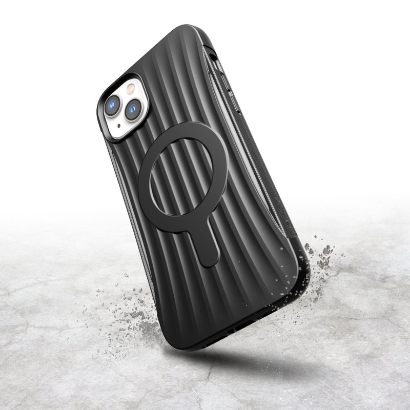 Raptic X-Doria Clutch Built Case skirtas iPhone 14 Plus su MagSafe galiniu dangteliu juodu