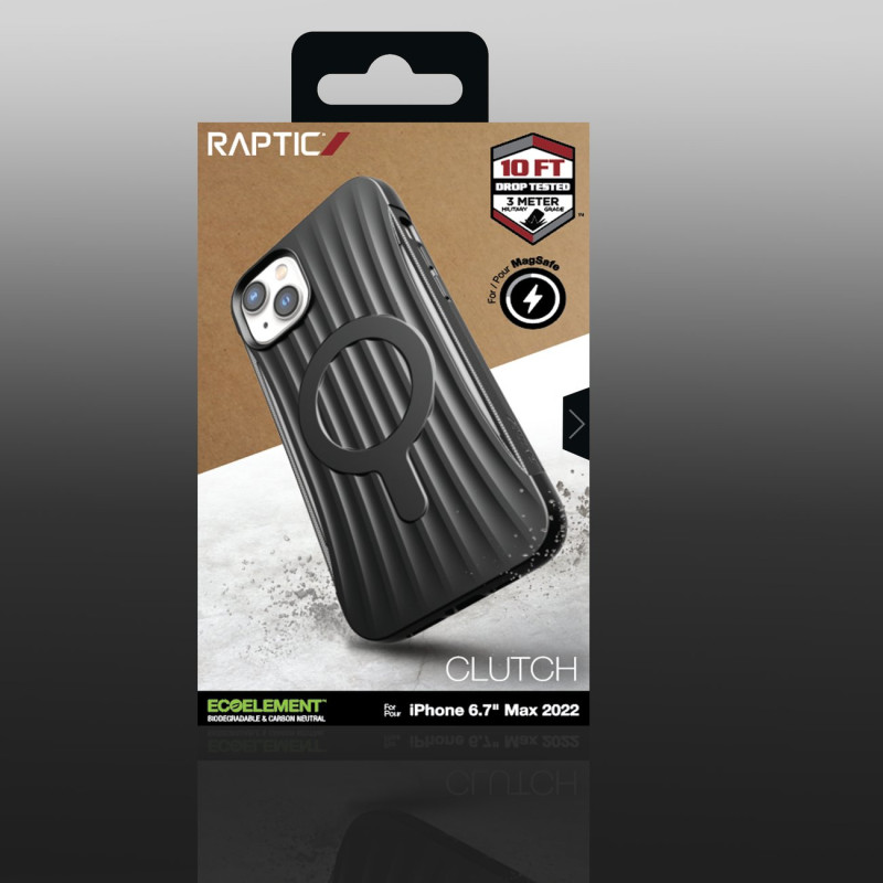 Raptic X-Doria Clutch Built Case skirtas iPhone 14 Plus su MagSafe galiniu dangteliu juodu