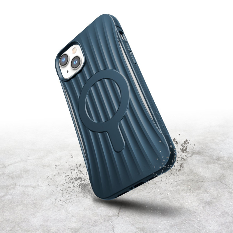 Raptic X-Doria Clutch Built Case skirtas iPhone 14 Plus su MagSafe galiniu dangteliu mėlynu