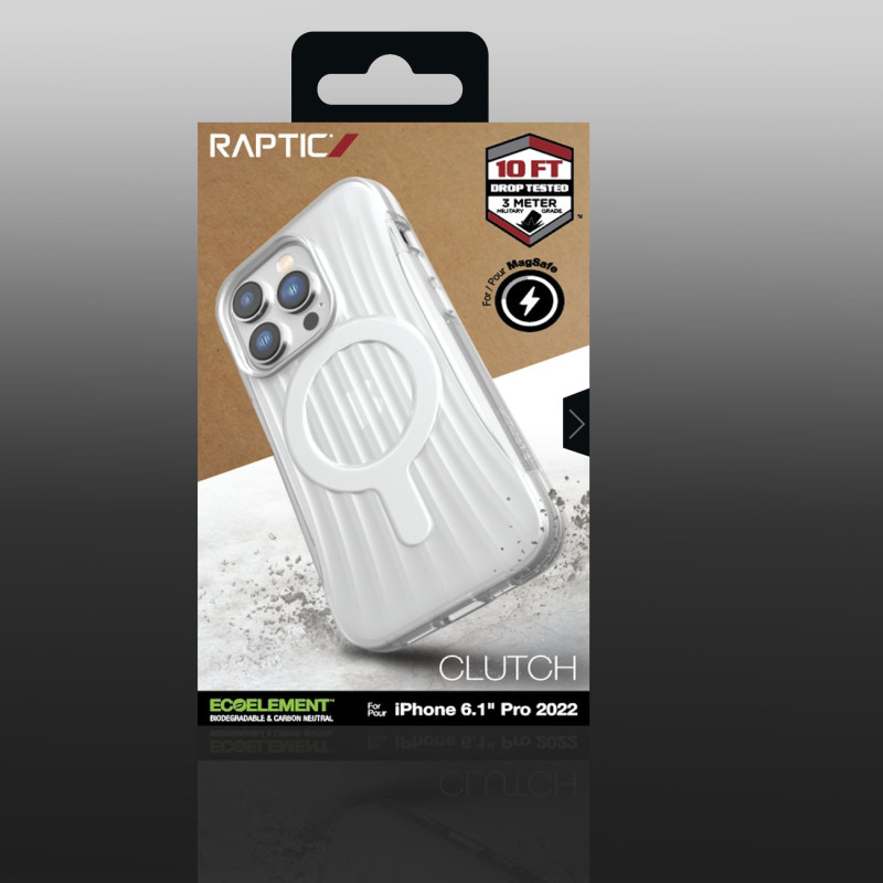 Raptic X-Doria Clutch Built Case iPhone 14 Pro dėklas su skaidriu MagSafe galiniu dangteliu
