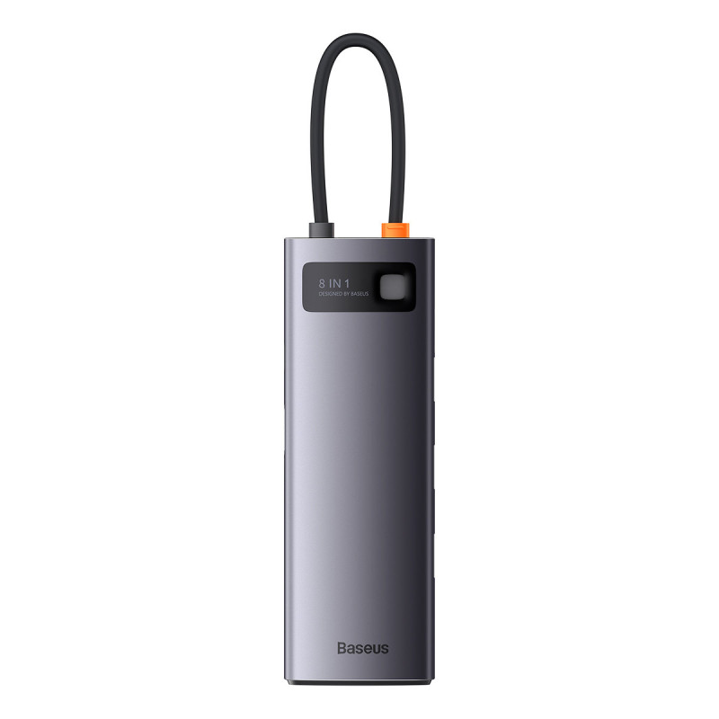 HUB 8in1 prijungimo stotis USB-C 1xHDMI 3xUSB 3.2 1xPower Delivery SD kortelių skaitytuvas TF kortelių skaitytuvas VGA pilka