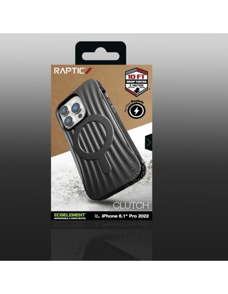 Raptic X-Doria Clutch Built Case iPhone 14 Pro dėklas su MagSafe galiniu dangteliu juodu Raptic X-Doria Clutch Built Case iPhone 14 Pro dėklas su MagSafe galiniu dangteliu juodu