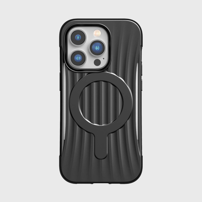 Raptic X-Doria Clutch Built Case iPhone 14 Pro dėklas su MagSafe galiniu dangteliu juodu