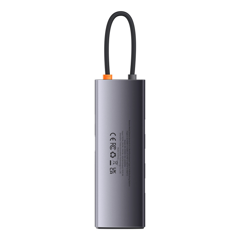 HUB 8in1 prijungimo stotis USB-C 1xHDMI 3xUSB 3.2 1xPower Delivery SD kortelių skaitytuvas TF kortelių skaitytuvas VGA pilka