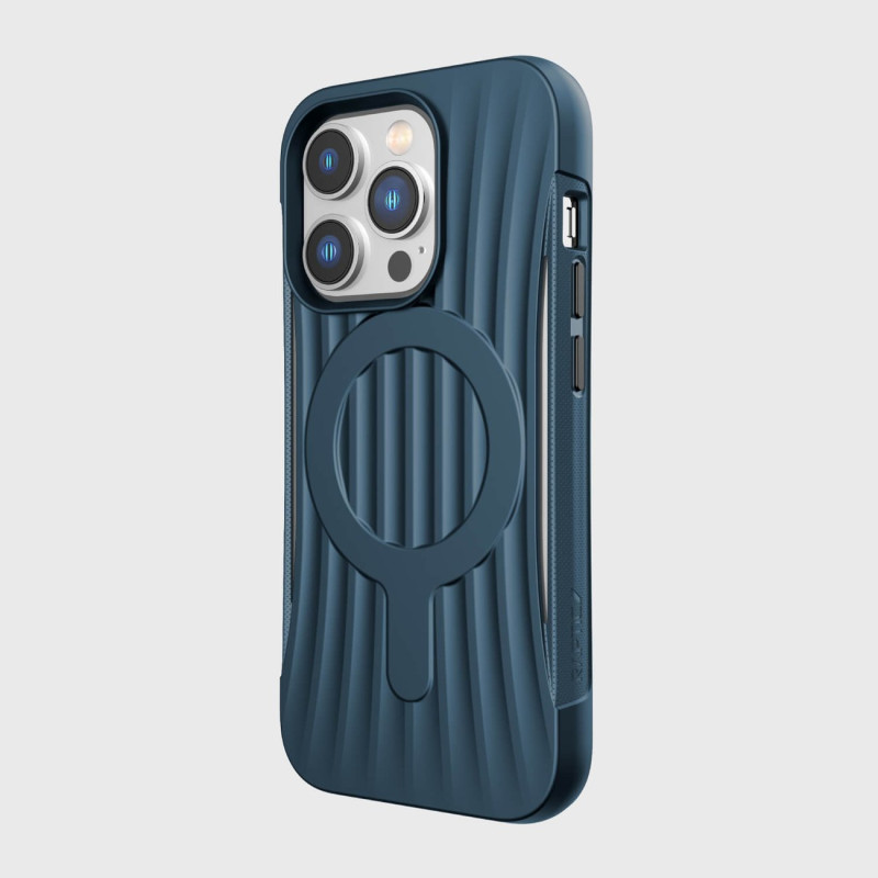 Raptic X-Doria Clutch Built Case skirtas iPhone 14 Pro su MagSafe galiniu dangteliu mėlyna spalva