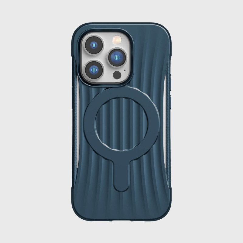 Raptic X-Doria Clutch Built Case skirtas iPhone 14 Pro su MagSafe galiniu dangteliu mėlyna spalva