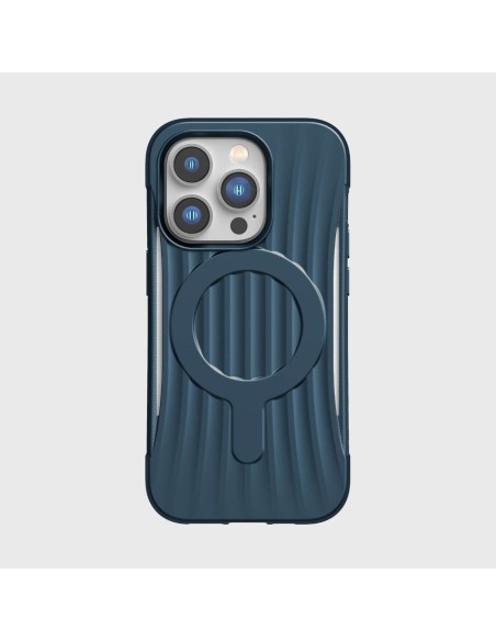 Raptic X-Doria Clutch Built Case skirtas iPhone 14 Pro su MagSafe galiniu dangteliu mėlyna spalva