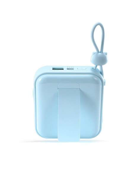 Maitinimo blokas su stovu USB-C laidu ir iPhone Lightning Cutie Series 10000mAh 22,5W mėlyna Maitinimo blokas su stovu USB-C laidu ir iPhone Lightning Cutie Series 10000mAh 22,5W mėlyna