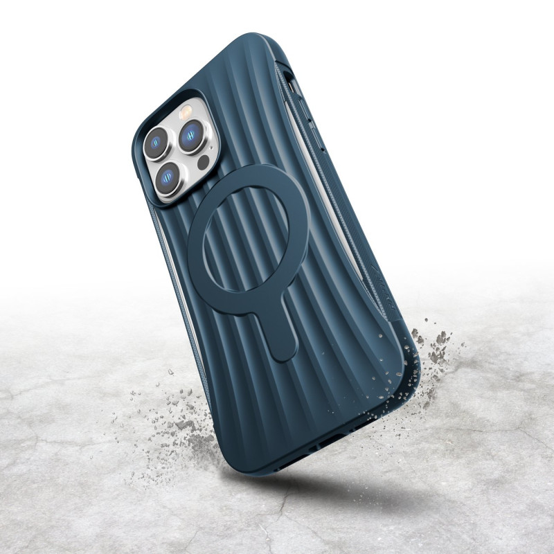 Raptic X-Doria Clutch Built Case, skirtas iPhone 14 Pro Max su MagSafe galiniu dangteliu mėlynu