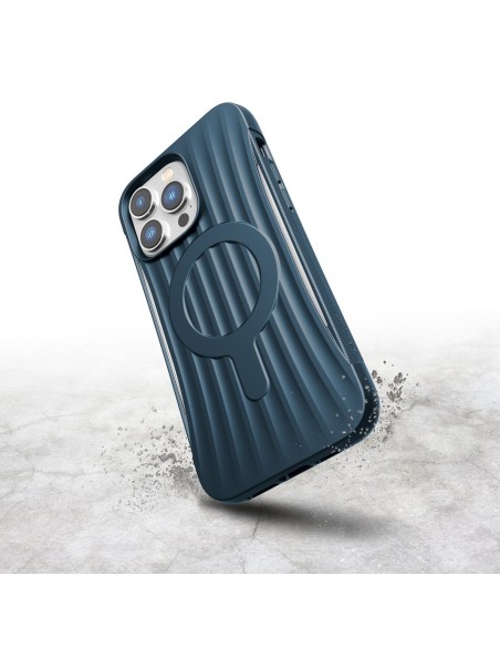Raptic X-Doria Clutch Built Case, skirtas iPhone 14 Pro Max su MagSafe galiniu dangteliu mėlynu