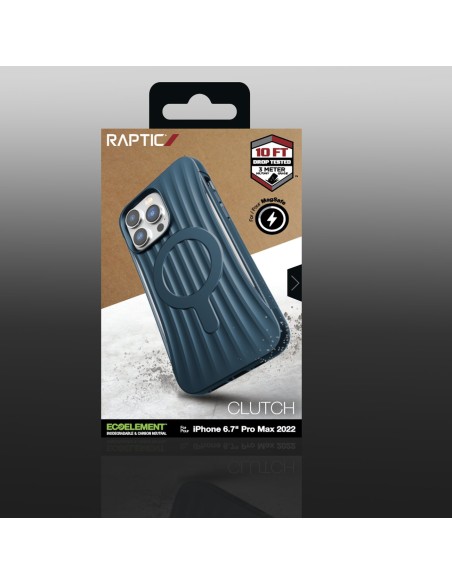 Raptic X-Doria Clutch Built Case, skirtas iPhone 14 Pro Max su MagSafe galiniu dangteliu mėlynu
