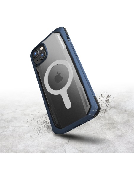 Raptic X-Doria Secure Case iPhone 14 dėklas su MagSafe šarvuotu dangteliu mėlynos spalvos