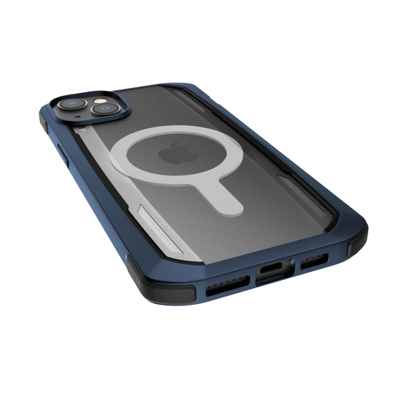 Raptic X-Doria Secure Case iPhone 14 dėklas su MagSafe šarvuotu dangteliu mėlynos spalvos