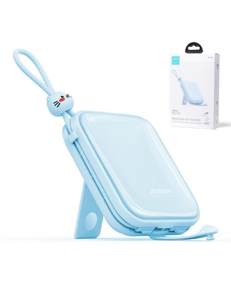 Maitinimo blokas su stovu USB-C laidu ir iPhone Lightning Cutie Series 10000mAh 22,5W mėlyna Maitinimo blokas su stovu USB-C laidu ir iPhone Lightning Cutie Series 10000mAh 22,5W mėlyna