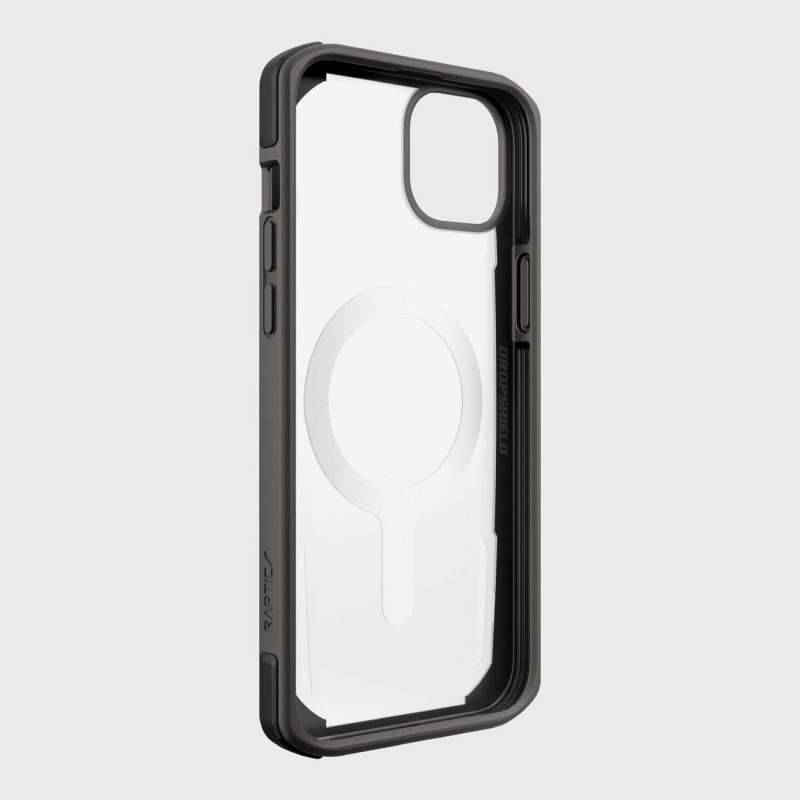 Raptic X-Doria Secure Case iPhone 14 Plus su MagSafe šarvuotu dangteliu juodu