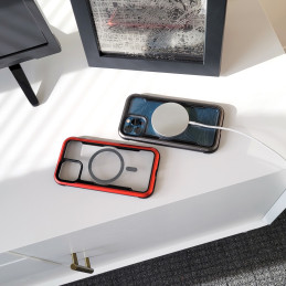 Raptic X-Doria Secure Case iPhone 14 Plus su MagSafe šarvuotu dangteliu juodu