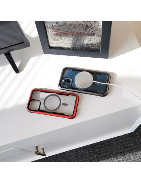 Raptic X-Doria Secure Case iPhone 14 Plus su MagSafe šarvuotu dangteliu juodu