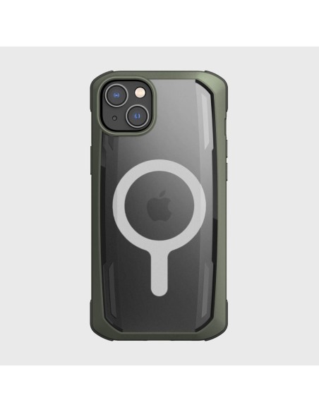 Raptic X-Doria Secure Case iPhone 14 Plus su MagSafe šarvuotu dangteliu žaliu