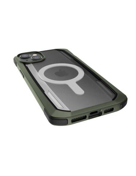 Raptic X-Doria Secure Case iPhone 14 Plus su MagSafe šarvuotu dangteliu žaliu