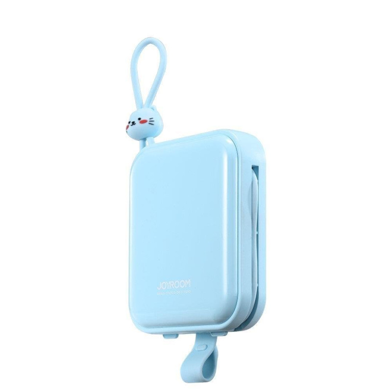 Maitinimo blokas su stovu USB-C laidu ir iPhone Lightning Cutie Series 10000mAh 22,5W mėlyna