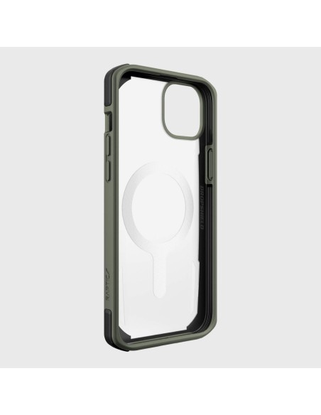Raptic X-Doria Secure Case iPhone 14 Plus su MagSafe šarvuotu dangteliu žaliu