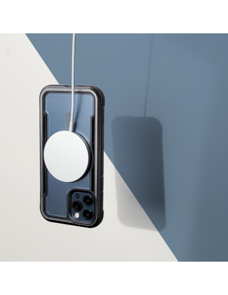 Raptic X-Doria Secure Case iPhone 14 Plus su MagSafe šarvuotu dangteliu žaliu