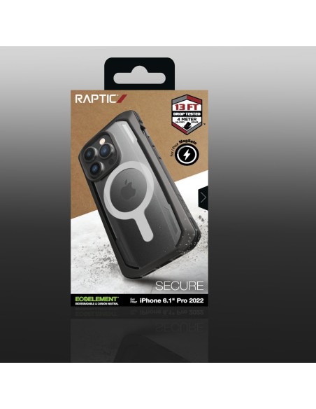 Raptic X-Doria Secure Case iPhone 14 Pro dėklas su MagSafe šarvuotu dangteliu juodu Raptic X-Doria Secure Case iPhone 14 Pro dėklas su MagSafe šarvuotu dangteliu juodu