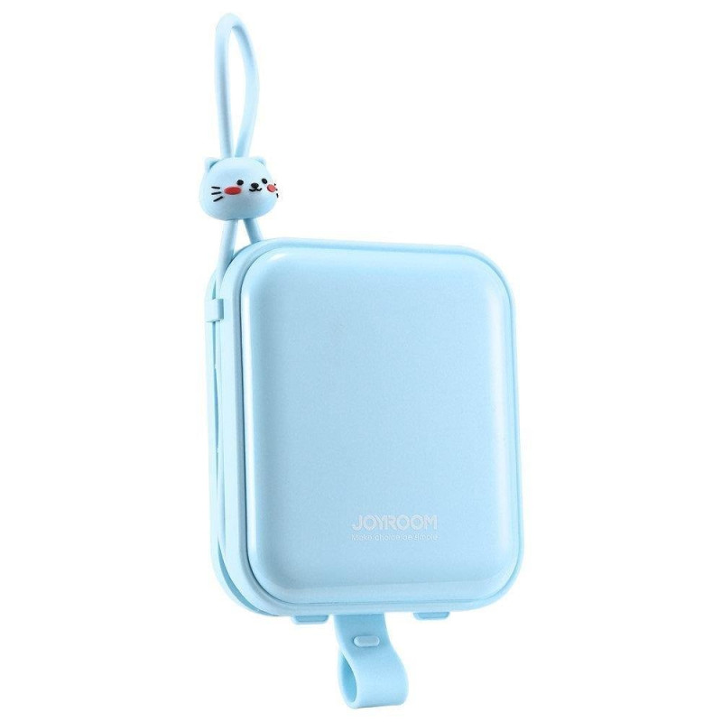 Maitinimo blokas su stovu USB-C laidu ir iPhone Lightning Cutie Series 10000mAh 22,5W mėlyna