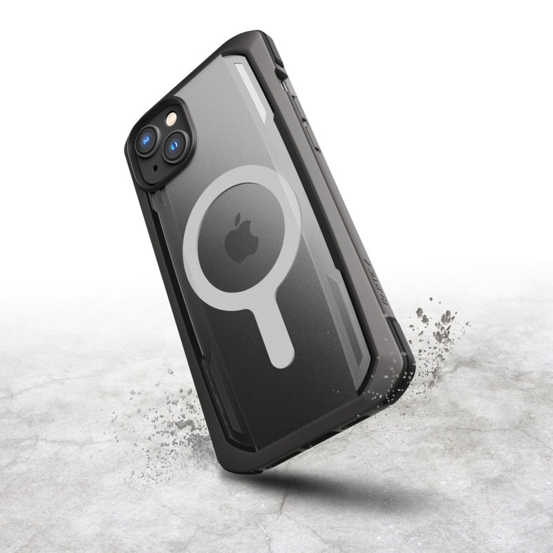 Raptic X-Doria Secure Case iPhone 14 Pro dėklas su MagSafe šarvuotu dangteliu juodu