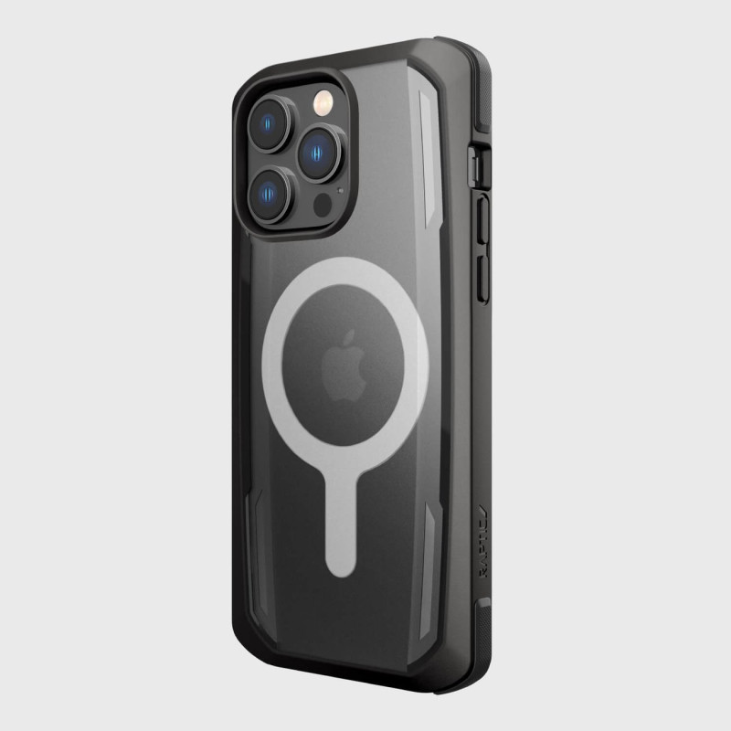 Raptic X-Doria Secure Case iPhone 14 Pro dėklas su MagSafe šarvuotu dangteliu juodu