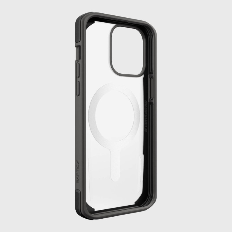 Raptic X-Doria Secure Case iPhone 14 Pro dėklas su MagSafe šarvuotu dangteliu juodu