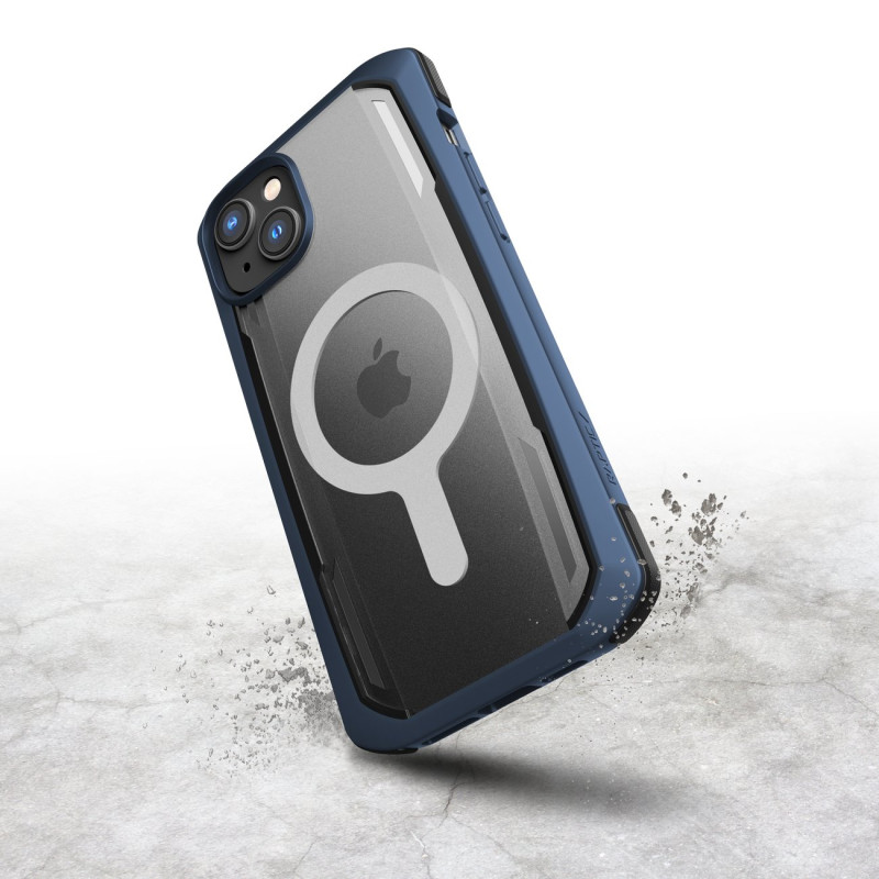 Raptic X-Doria Secure Case iPhone 14 Pro dėklas su MagSafe šarvuotu dangteliu mėlynos spalvos