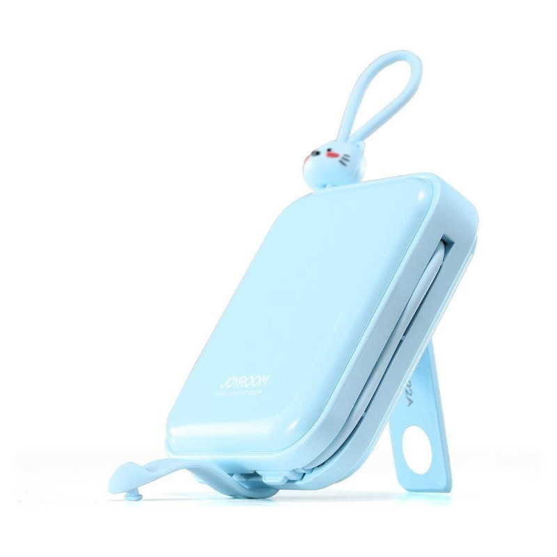 Maitinimo blokas su stovu USB-C laidu ir iPhone Lightning Cutie Series 10000mAh 22,5W mėlyna