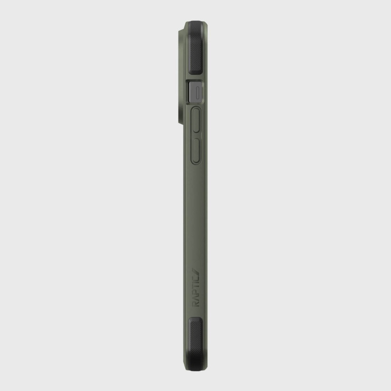 Raptic X-Doria Secure Case iPhone 14 Pro su MagSafe šarvuotu dangteliu žaliu