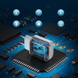 Sieninis įkroviklis Q5004 20W PD, skirtas iPhone 12 13 rinkinys 2 vnt baltos spalvos