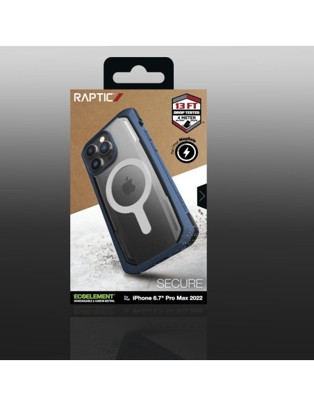 „Raptic X-Doria Secure“ dėklas, skirtas „iPhone 14 Pro Max“ su „MagSafe“ šarvuotu dangteliu, mėlynu „Raptic X-Doria Secure“ dėklas, skirtas „iPhone 14 Pro Max“ su „MagSafe“ šarvuotu dangteliu, mėlynu