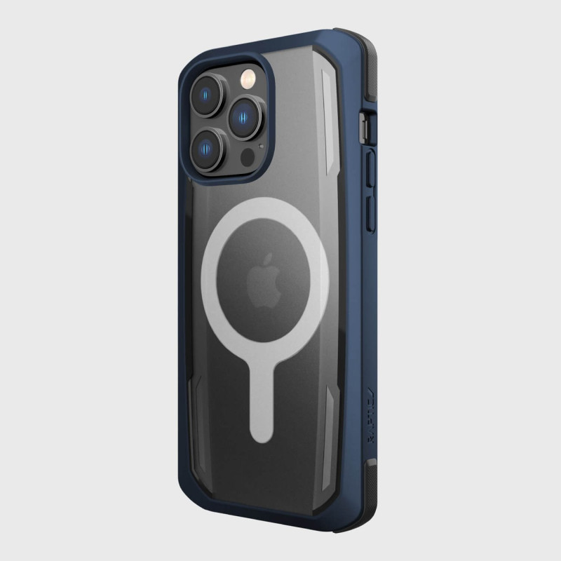„Raptic X-Doria Secure“ dėklas, skirtas „iPhone 14 Pro Max“ su „MagSafe“ šarvuotu dangteliu, mėlynu