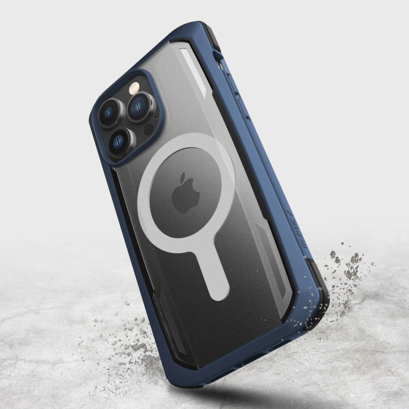 „Raptic X-Doria Secure“ dėklas, skirtas „iPhone 14 Pro Max“ su „MagSafe“ šarvuotu dangteliu, mėlynu