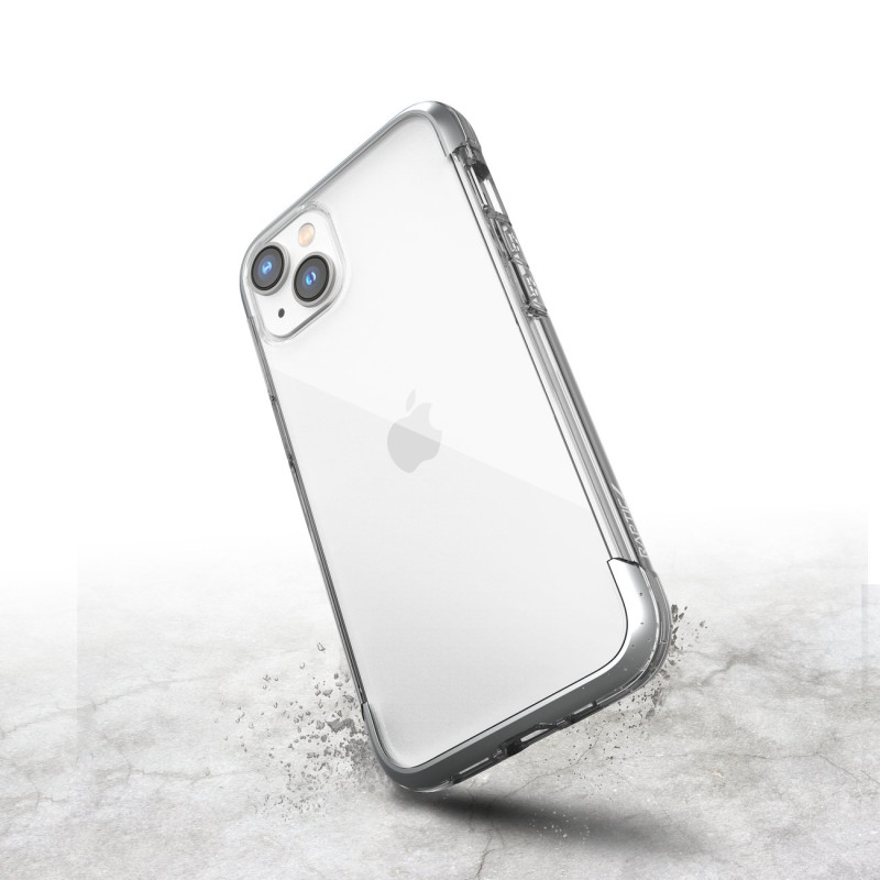 Raptic X-Doria Air Case iPhone 14 dėklas, šarvuotas dangtelis, sidabrinis