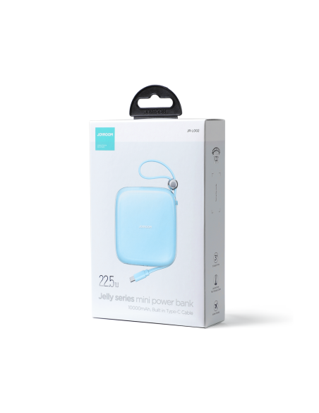 Powerbank 10000mAh Jelly Series 22,5W su USB-C kabeliu mėlynas Powerbank 10000mAh Jelly Series 22,5W su USB-C kabeliu mėlynas