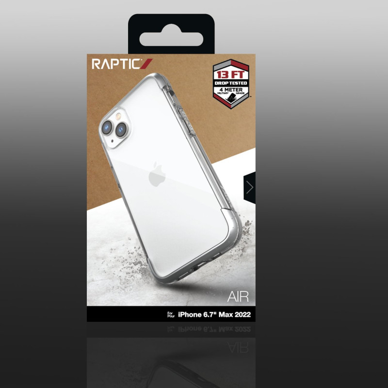 Raptic X-Doria Air Case iPhone 14 Plus, šarvuotas dangtelis, sidabrinis