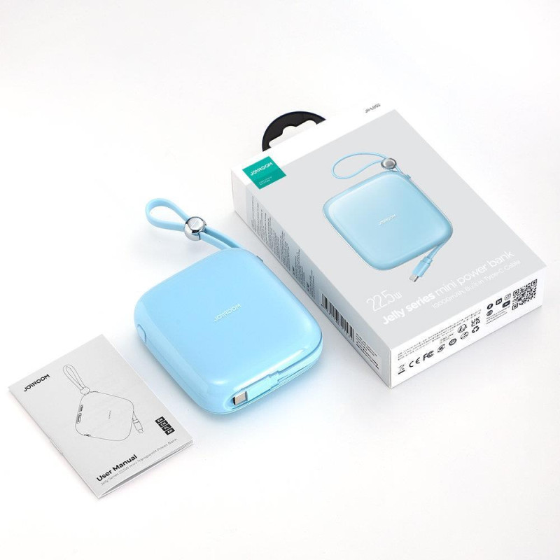 Powerbank 10000mAh Jelly Series 22,5W su USB-C kabeliu mėlynas