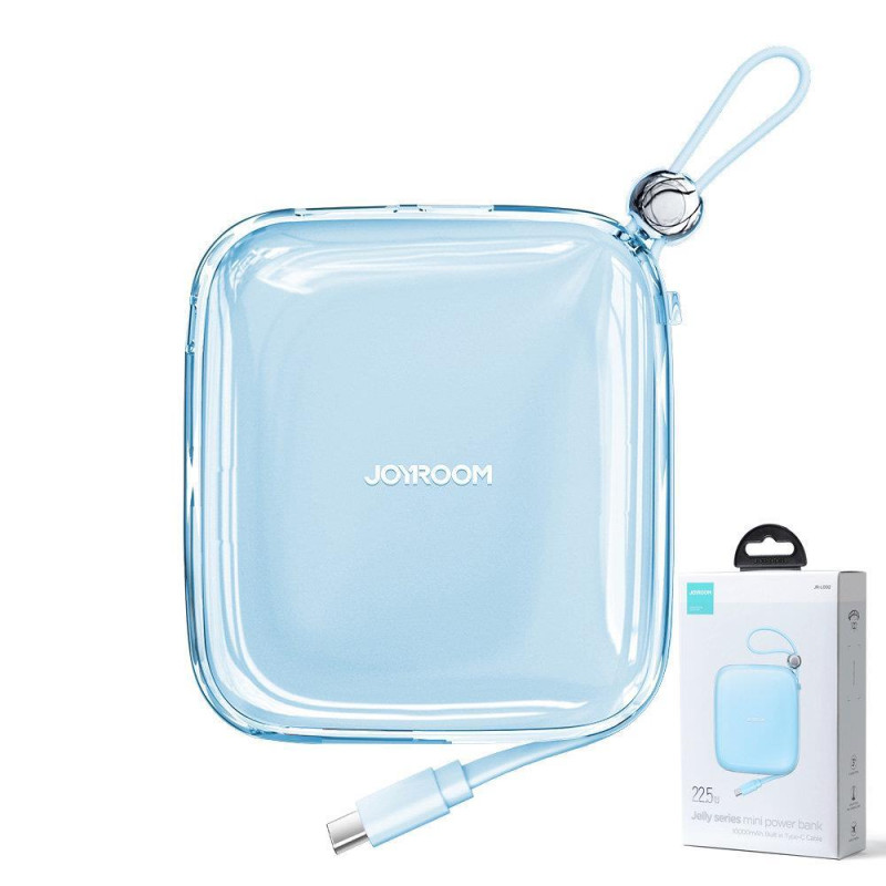 Powerbank 10000mAh Jelly Series 22,5W su USB-C kabeliu mėlynas