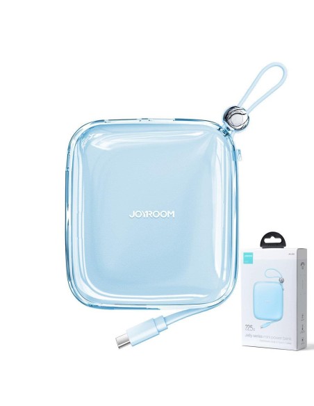 Powerbank 10000mAh Jelly Series 22,5W su USB-C kabeliu mėlynas Powerbank 10000mAh Jelly Series 22,5W su USB-C kabeliu mėlynas