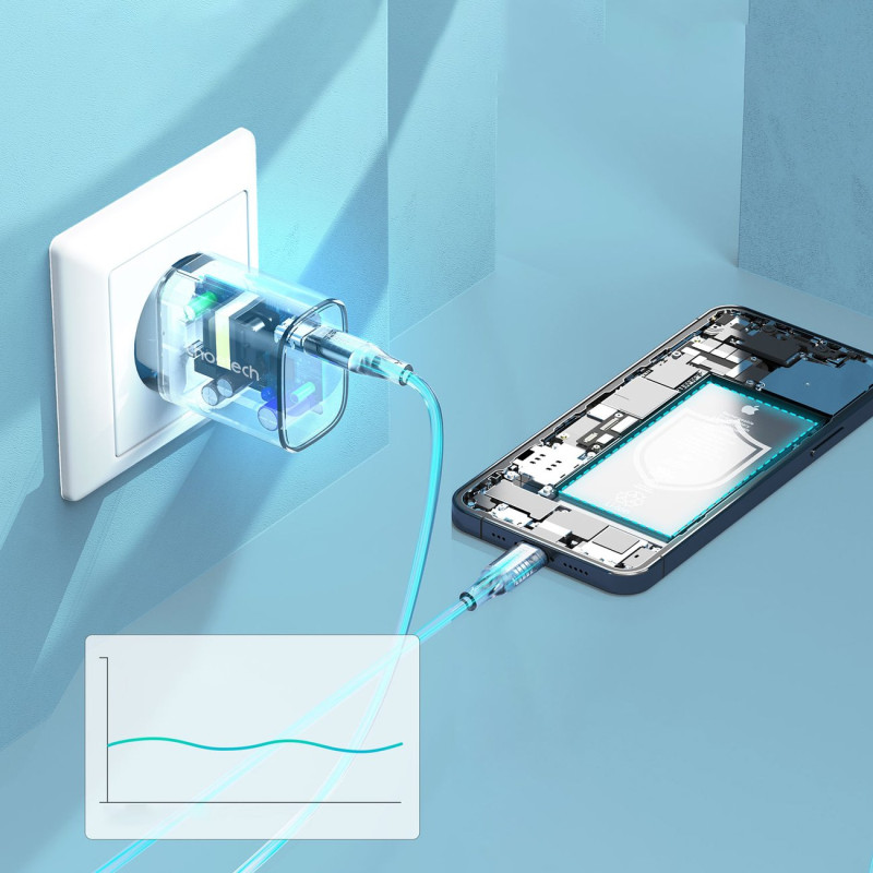 Sieninis įkroviklis Q5004 20W PD, skirtas iPhone 12 13 rinkinys 2 vnt baltos spalvos