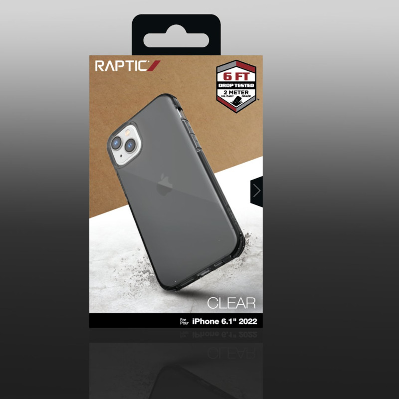 Raptic X-Doria Clear Case iPhone 14 dėklas, šarvuotas dangtelis, pilkas