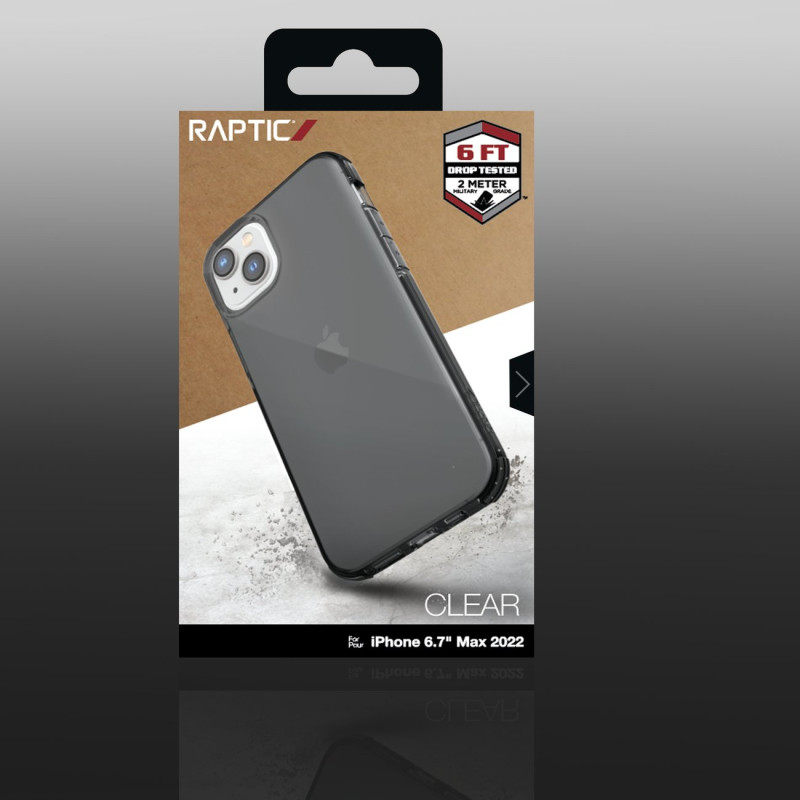 Raptic X-Doria skaidrus dėklas, skirtas iPhone 14 Plus, šarvuotas dangtelis, pilkas