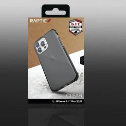 Raptic X-Doria Clear Case iPhone 14 Pro dėklas, šarvuotas dangtelis, pilkas