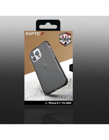 Raptic X-Doria Clear Case iPhone 14 Pro dėklas, šarvuotas dangtelis, pilkas Raptic X-Doria Clear Case iPhone 14 Pro dėklas, šarvuotas dangtelis, pilkas